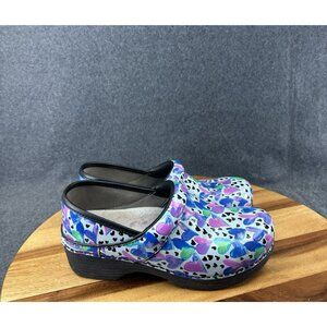 Dansko LT Pro Patent Professional Clogs EURO Size 38 US 8 multicolor hearts
